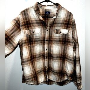 Men’s Flannel, brown white and black neutrals
